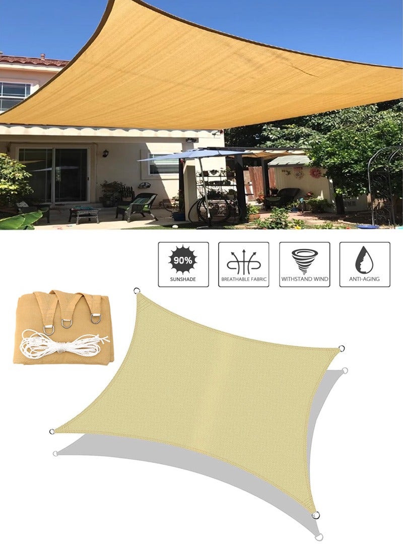TAPIT 4mx5m Sun Shade Sail, UV Block Rectangle Shade Cloth for Patio Lawn Garden Pool Outdoor Activities, Rainwater Permeable - Image 1