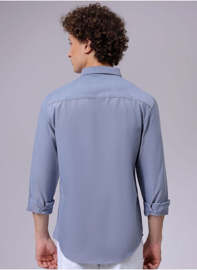 The Indian Garage Co Men Slim Fit Solid Full Sleeves Cutaway Collar Casual Shirt  - Image 2