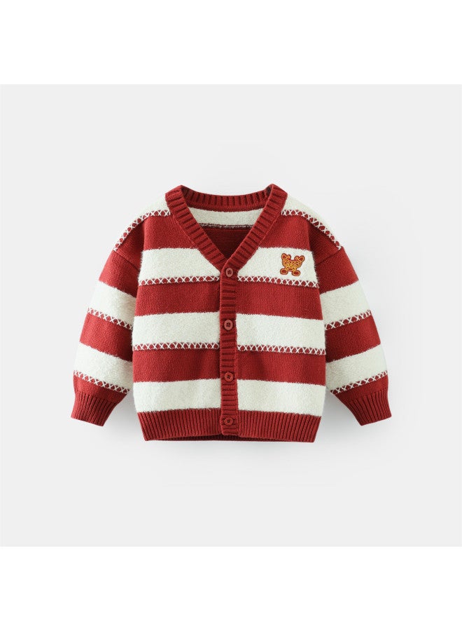 Boys' Casual Cardigan Sweater Chinese New Year Outfit Winter Warm Baby Top For Children Girls - Image 5
