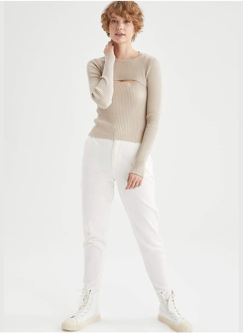 DeFacto Long-Sleeved Regular Fit Ribbed Pullover