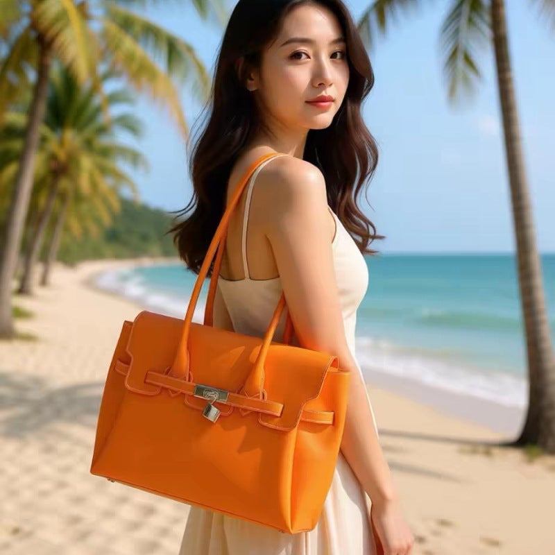 حقيبة كتف كيلي جيلي بأسلوب كوري للنساء، كبيرة السعة من PVC للاستخدام اليومي - Image 3