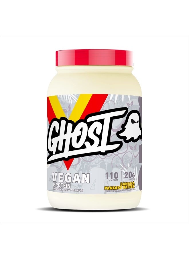 Ghost - Vegan Protein Powder, Banana Pancake Batter - 2lb, 20g of Protein - Plant-Based Pea & Organic Pumpkin Protein - ­Post Workout & Nutrition Shakes, Smoothies, & Baking - Soy & Gluten-Free - Image 1