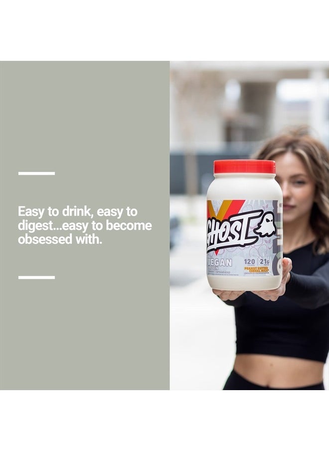 Ghost - Vegan Protein Powder, Banana Pancake Batter - 2lb, 20g of Protein - Plant-Based Pea & Organic Pumpkin Protein - ­Post Workout & Nutrition Shakes, Smoothies, & Baking - Soy & Gluten-Free - Image 1
