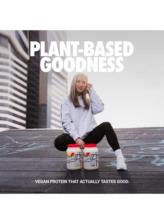 Ghost - Vegan Protein Powder, Banana Pancake Batter - 2lb, 20g of Protein - Plant-Based Pea & Organic Pumpkin Protein - ­Post Workout & Nutrition Shakes, Smoothies, & Baking - Soy & Gluten-Free - Image 1