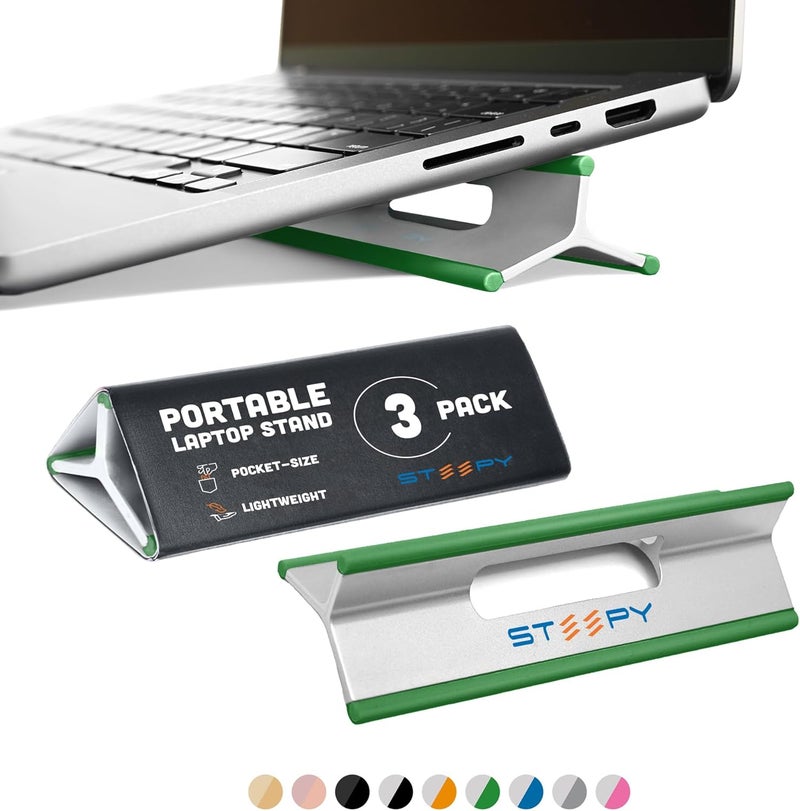 Steepy Portable Laptop Stand for Desk 3 Heights Computer Stand for Laptop Riser – Ergonomic Soporte para Laptop Base – Computer Holder & Elevated Lifter for Travel, Home Office, Projector Riser or DJ - Image 1