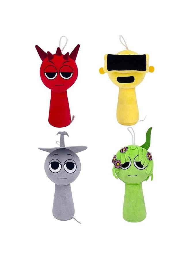 Sprunki Plush, Sprunki Game Plush Toys,Soft Stuffed Animal Pillow Figure Doll  Birthday Gifts for Adult Kids (4PCS)