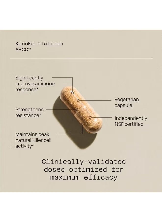 Quality of Life Kinoko Platinum AHCC 60 Veggie Capsules – Advanced Immune Support Formula – Mushroom Mycelia Extract with Alpha-Glucans – Gluten-Free & Vegetarian - Image 3