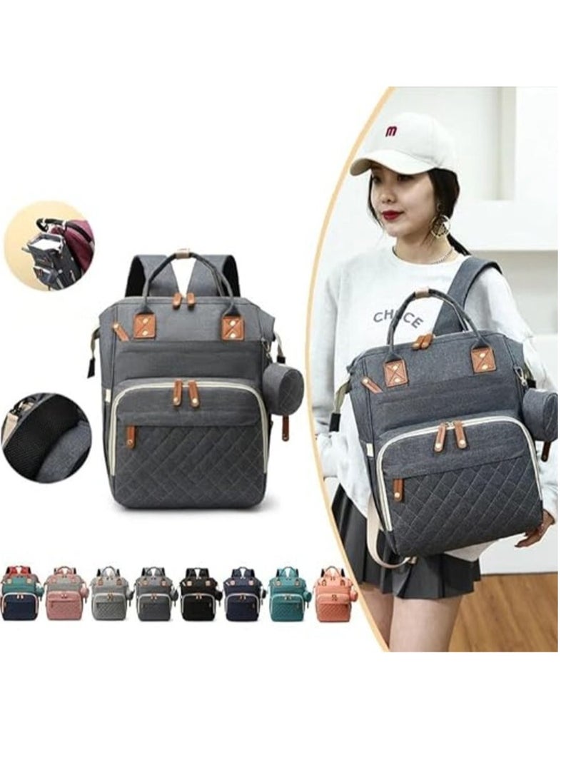 VIO - Large Multifunctional Backpack Diaper Changing Pad Foldable Baby Travel Bassinet Soft Stroller Straps Black Backpack Baby Essentials Backpack Diaper Bag Backpack Baby Travel Gear Convertible Baby - Image 1