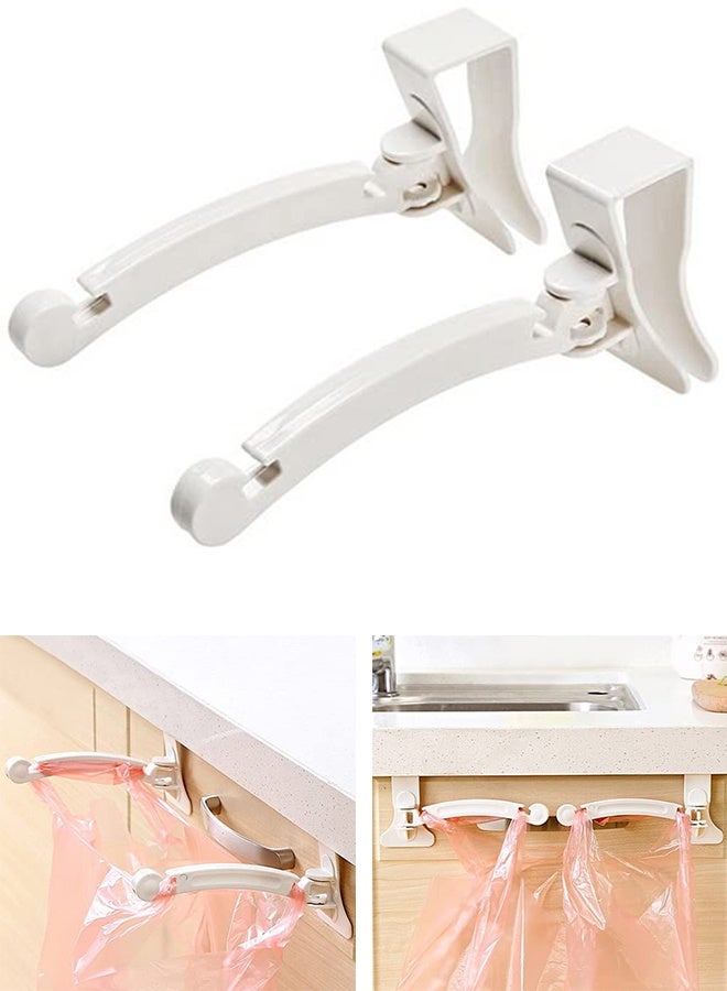 Kitchen Cupboard Door Back Garbage Bag Holder Stand Hanging Rack Over Cabinet Trash Bag Holder Dish Towel Hanger Organizer Random - Image 1