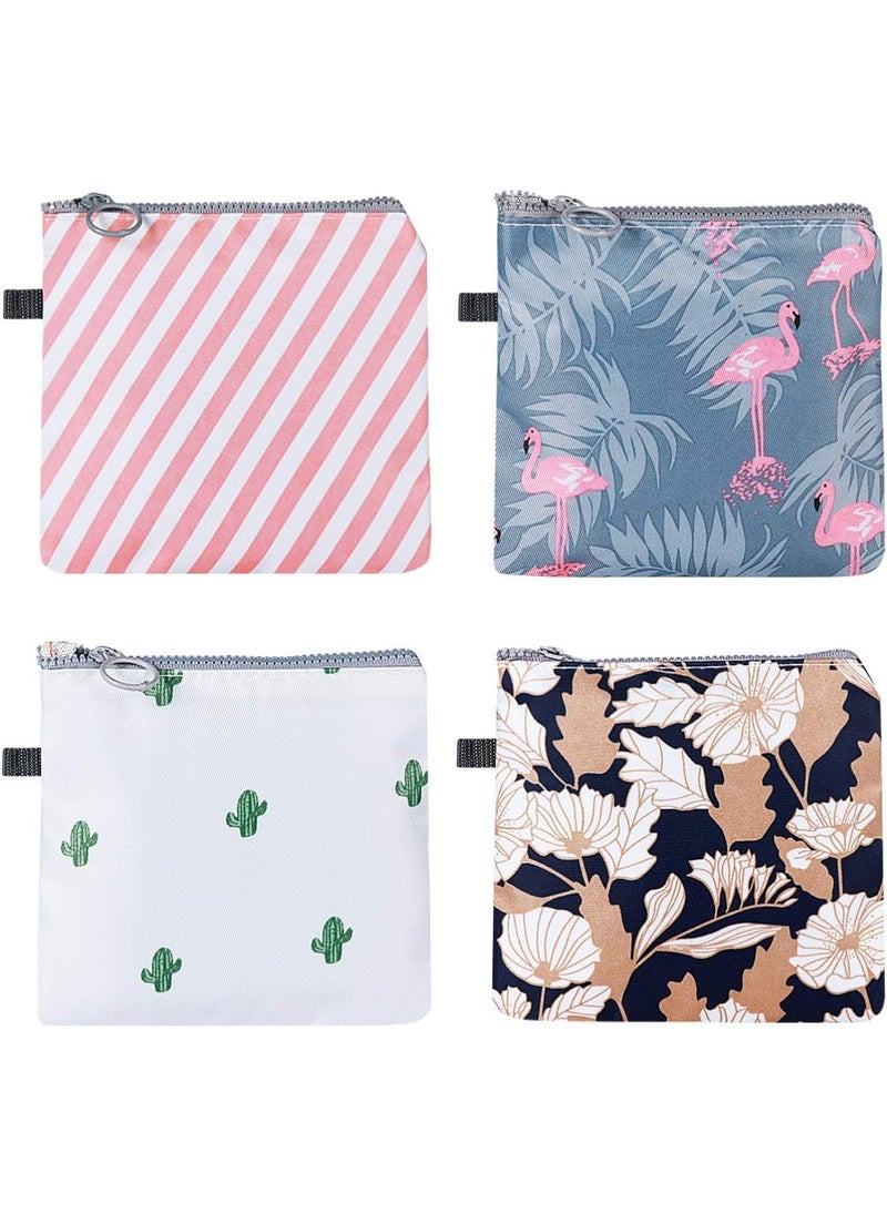 HEALLILY 4PCS Napkin Organiser pad Holder Girl Wallet Menstrual Cup Storage case pad Organizer Zip id case Wallet Zip Wallet Purse Stand Girls Wallets Care Tampon 