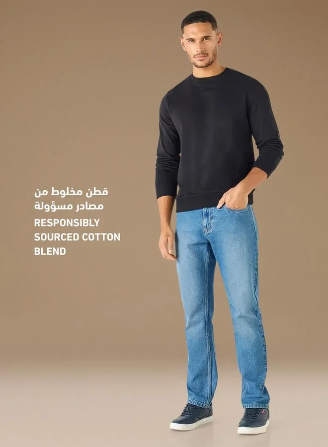 سبلاش فيڤ كنزة بياقة دائرية وأكمام طويلة