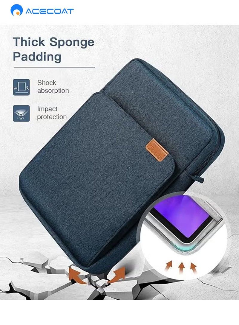 ACECOAT 9-11 Inch Tablet Sleeve Bag, Fits for iPad air 5 10.9" 2022, iPad Pro 11 M2 2022-2018, iPad 10th 10.9, Air 4 10.9, Tab S8 2022, Handle Carrying Case with Shoulder Strap, Dark Blue - Image 4
