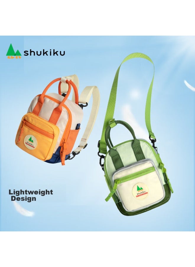 Shukiku حقيبة صغيرة متعددة الوظائف، حقيبة ظهر للأطفال، حقيبة كتف مقاومة للماء، حقيبة صدر، حقيبة صغيرة محمولة باليد، كلاسيكية باللون البرتقالي المحمر - Image 2