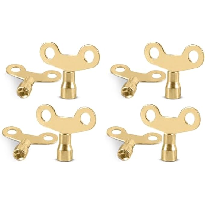 2PCS RADIATOR BLEED VALVE KEY WITH SQUARE OPENING FOR VALVE AIR VENTING UNIVERSAL FIT EASY TO HANDLESOLID BRASS