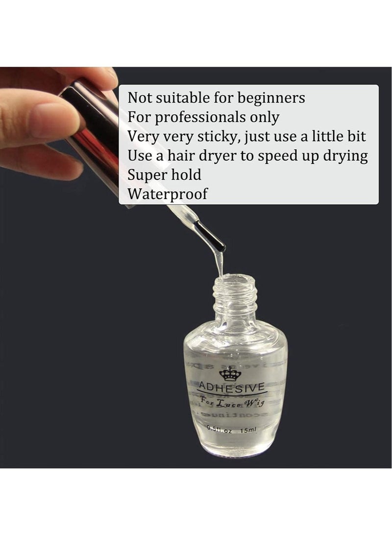 إستيل غراء شعر مستعار للشعر المستعار من الدانتيل الأمامي مقاوم للماء، غراء شعر مستعار، غراء شعر مستعار 15 مل أو 0.5 أونصة، تثبيت لاصق قوي للغاية لإغلاق الشعر، شعر مستعار للرجال، أنظمة الشعر المستعار - Image 5