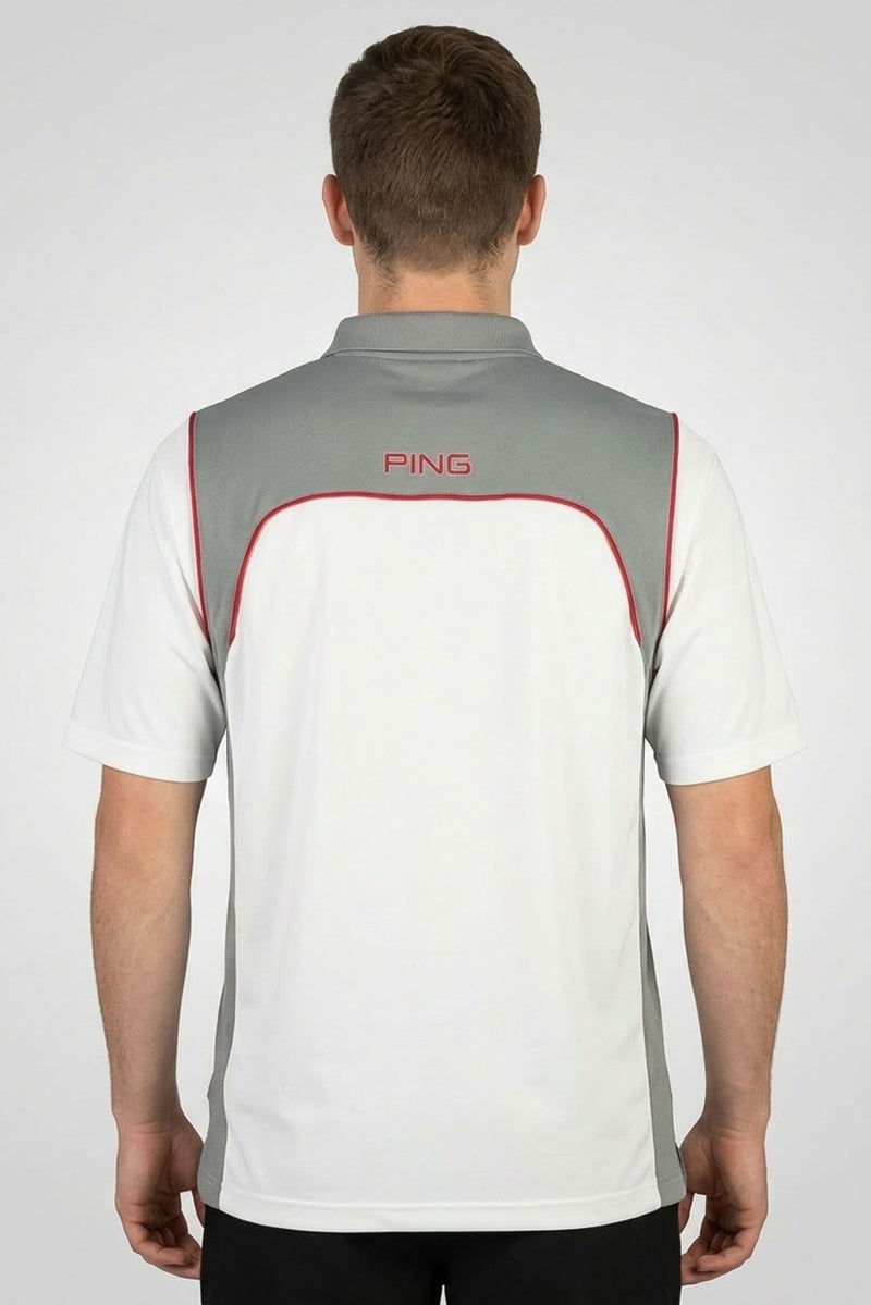 Ping Men Sportswear Fit Short Sleeves Outdoor Polo Shirt, White - Image 4