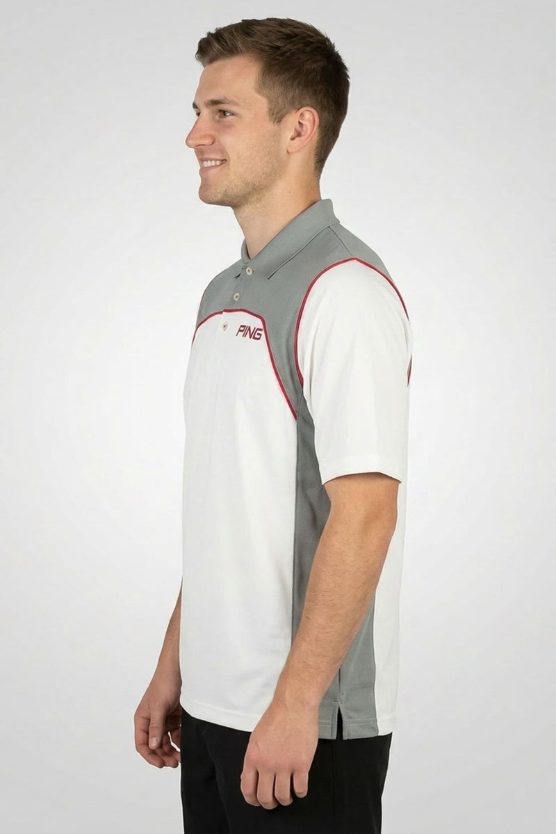 Ping Men Sportswear Fit Short Sleeves Outdoor Polo Shirt, White - Image 3