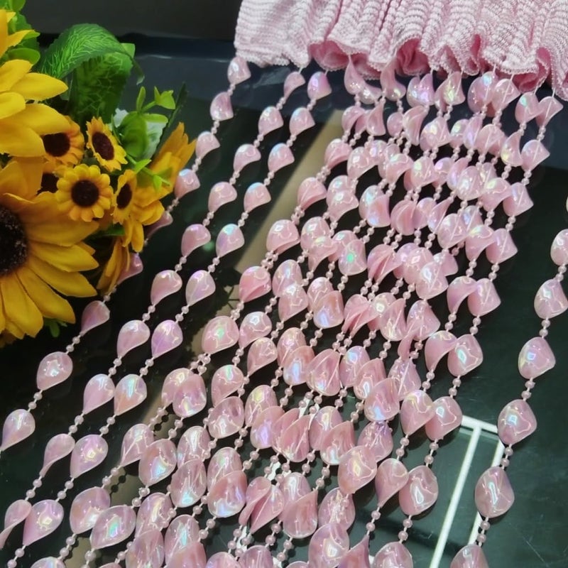 ave split Beaded Curtain Doorways Star Acrylic Hanging Door Beads String Curtains Tassel Room Divider Screen Decor for Doorway Window Living Room Wedding 054fy (Pink) - Image 4