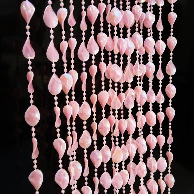 ave split Beaded Curtain Doorways Star Acrylic Hanging Door Beads String Curtains Tassel Room Divider Screen Decor for Doorway Window Living Room Wedding 054fy (Pink) - Image 1