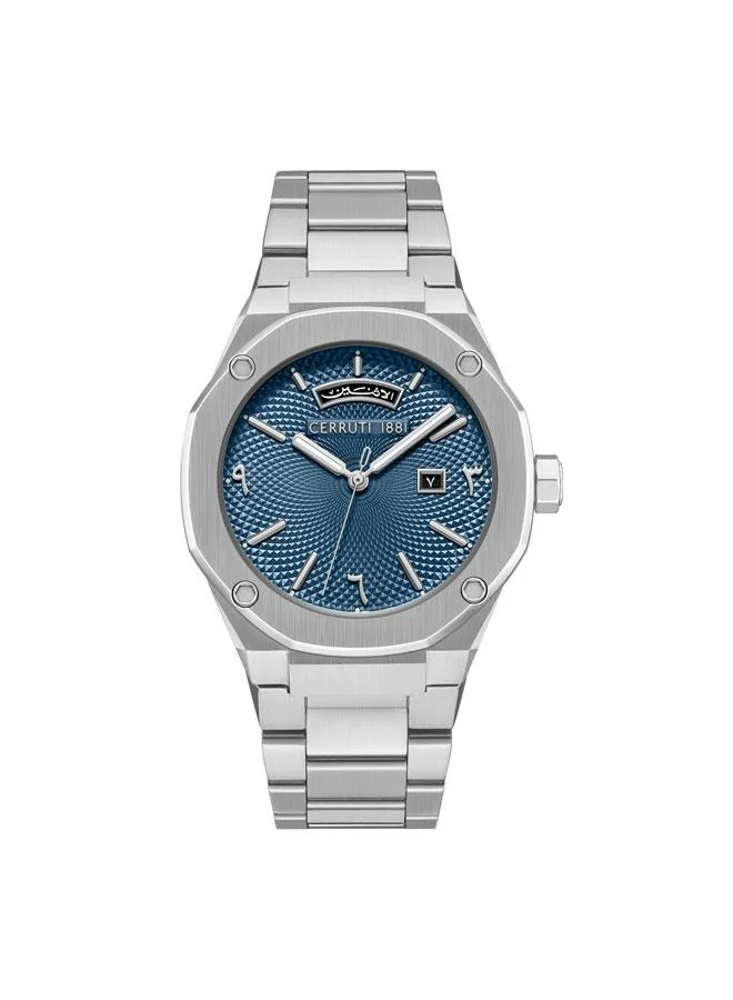 Razzuolo 41mm Blue Dial Stainless Steel Bracelet Analog Watch For Men