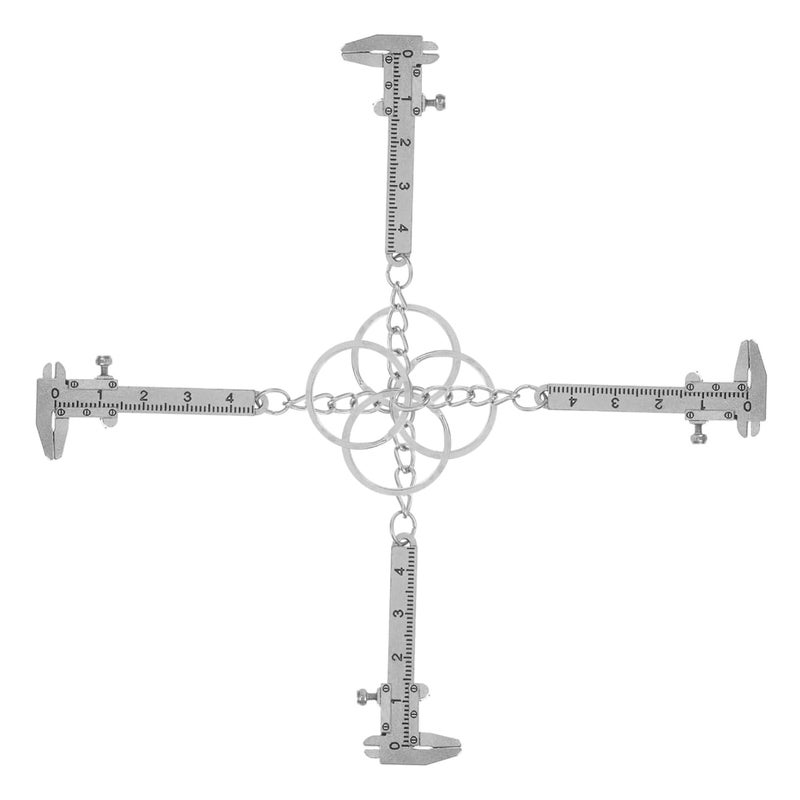 فاليكلود 4 قطع مفتاح سلسلة الفرجار الورنية من الفولاذ المقاوم للصدأ أداة قياس محمولة للمهندسين وأعمال DIY - Image 1