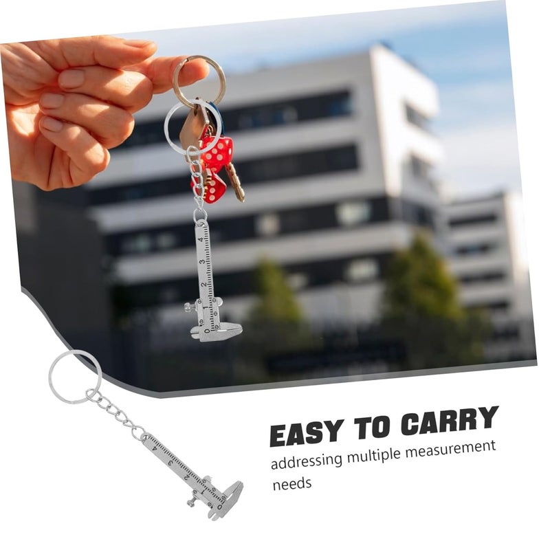 فاليكلود 4 قطع مفتاح سلسلة الفرجار الورنية من الفولاذ المقاوم للصدأ أداة قياس محمولة للمهندسين وأعمال DIY - Image 4