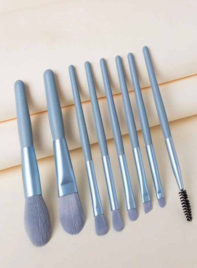 ANSHEZ 8-Piece Mini Makeup Brush Set with Zipper Bag | Synthetic Bristles Cosmetic Brush Set | Beauty Makeup Tools Kit - Image 4