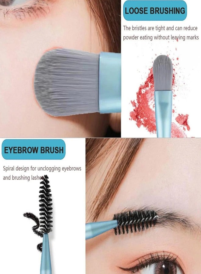 ANSHEZ 8-Piece Mini Makeup Brush Set with Zipper Bag | Synthetic Bristles Cosmetic Brush Set | Beauty Makeup Tools Kit - Image 2