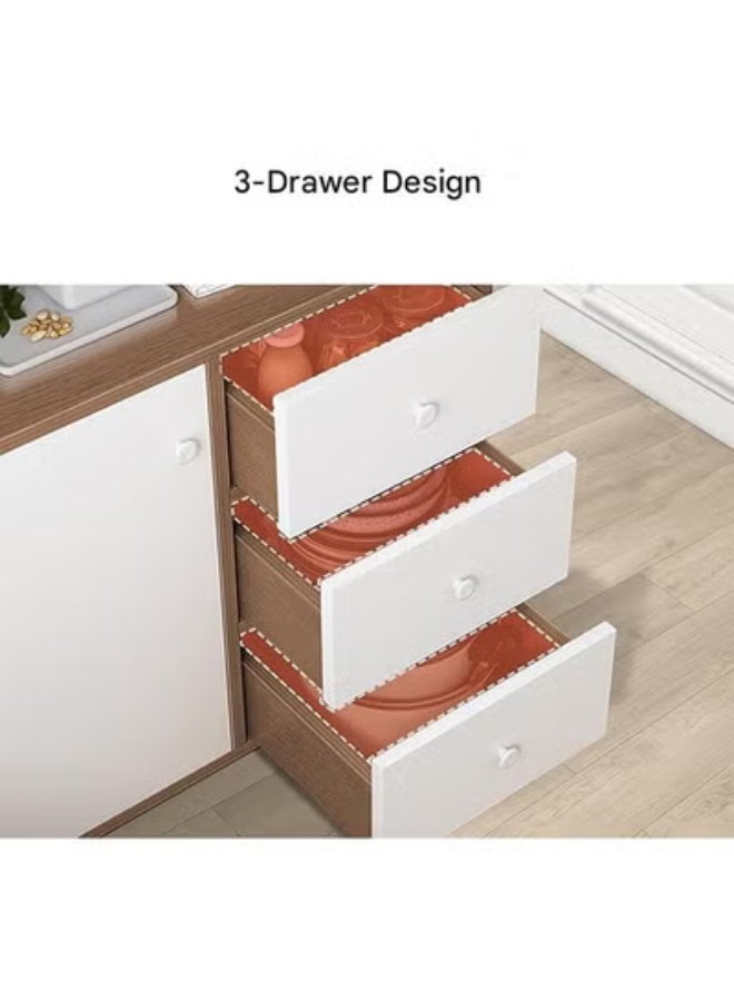 كيكي خزانة مطبخ حديثة مع أدراج وباب منسدلة لغرفة المعيشة وغرفة الطعام وخزانة جانبية - Image 4