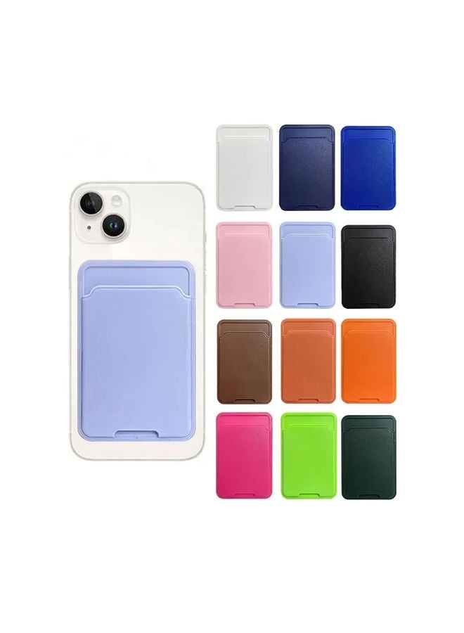 Blue Adhesive Card Holder for iPhone with Back Storage Stand 1pc - Image 2