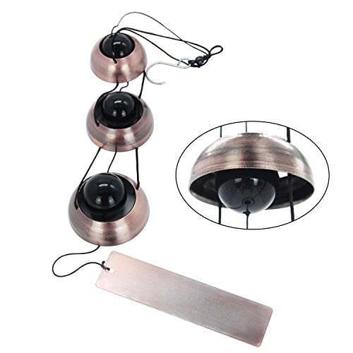 ASTARIN Temple Wind Chime, Red Copper Wind Chimes with 3 Bells, Feng Shui Wind Chimes for Home Yard Outdoor Decoration, A Great Memorial Wind Chime for Someone Who Loves Peace - Image 4