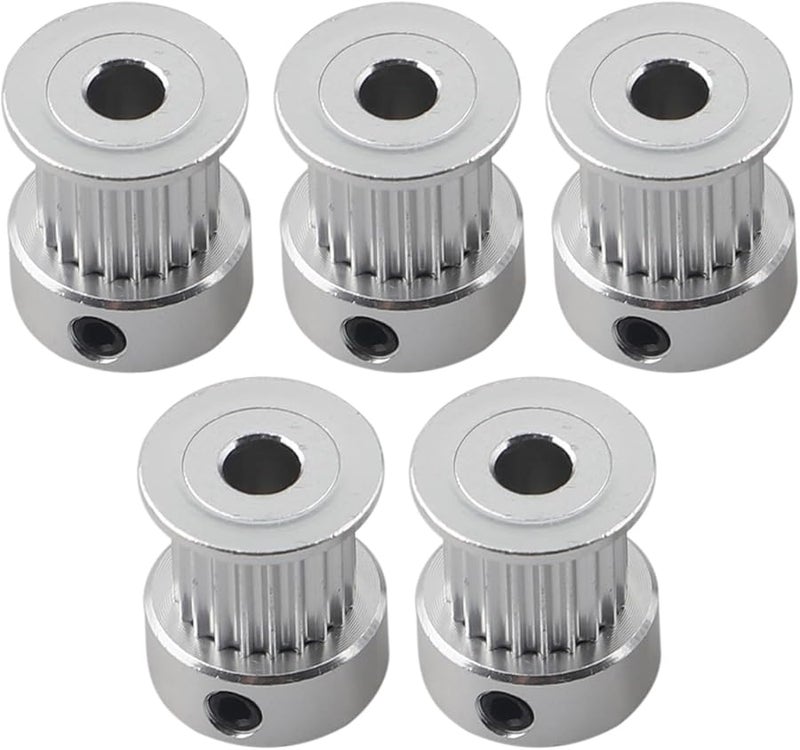 2GT 20 Teeth Aluminum Alloy Timing Pulley 5mm Bore 10mm Belt Width 5pcs - Image 1