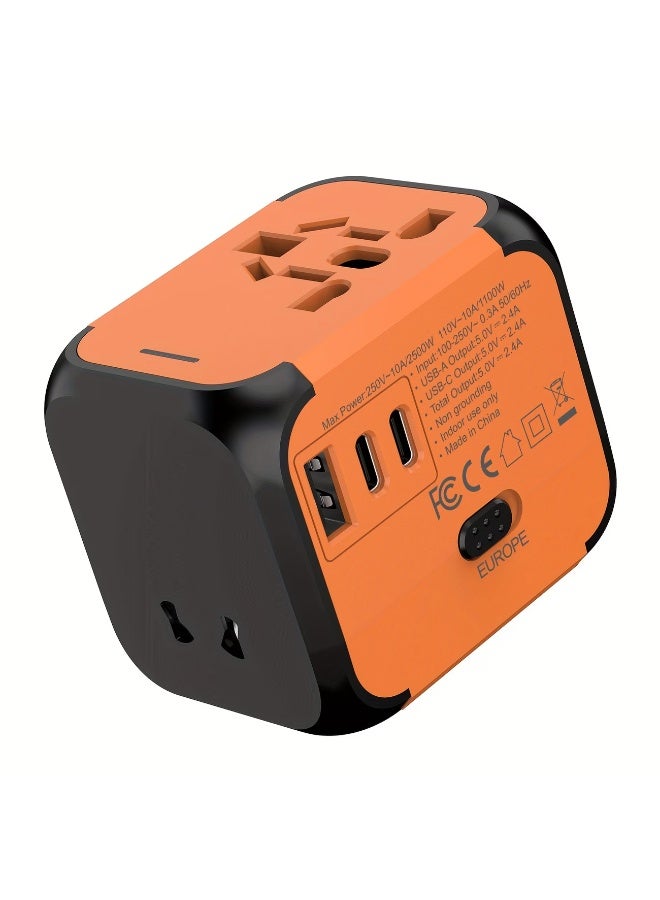 FUDIYA Global Power Plug Converter Travel Adapter - 2500W, with Type C Plug, Compact and Lightweight Design, Suitable for the US, UK, EU, Australia - Ideal Choice for Business Trips and Vacations, International Travel Adapter - Image 1