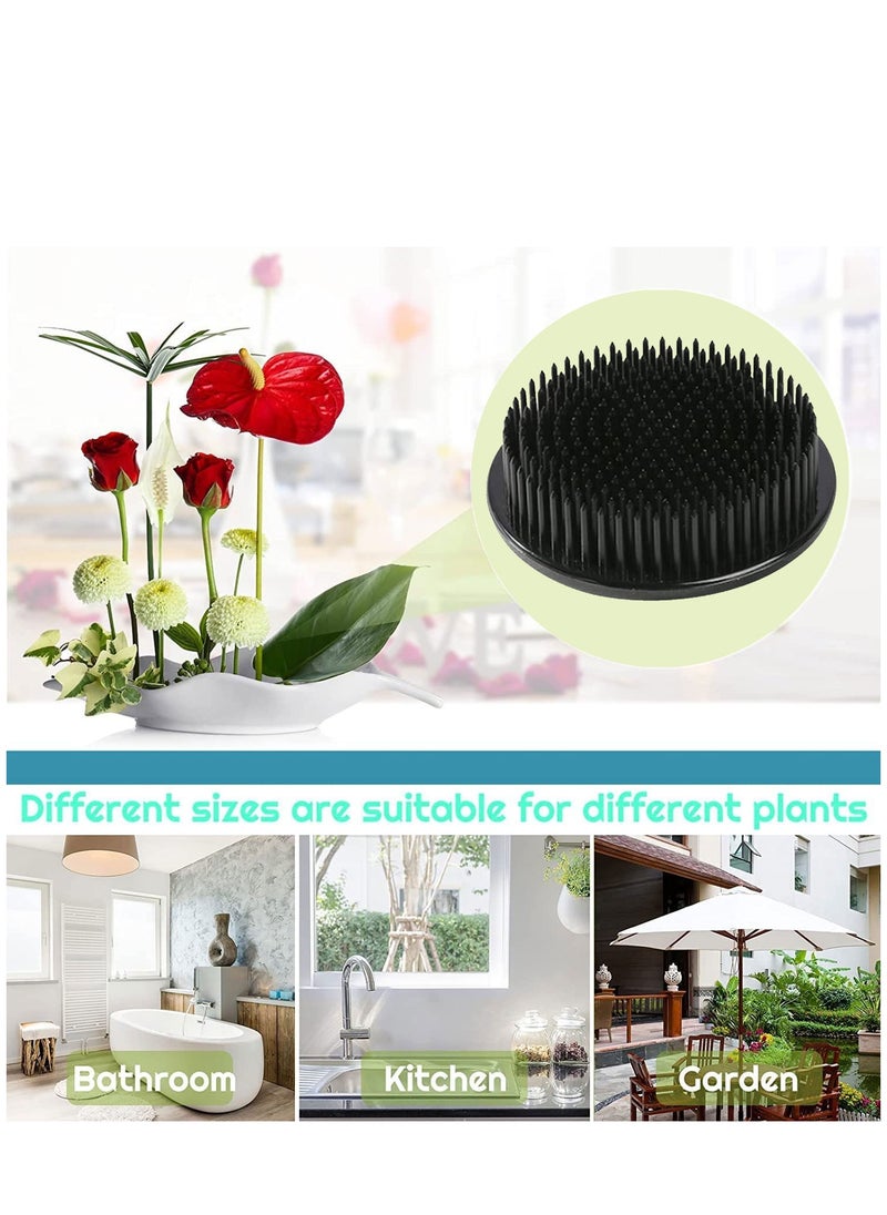 Excefore Flower Frogs 4 Pieces Plastic Floral Frogs Vase Round Black Arranger Tool Pin Holder Japanese Arranging Plant Decoration Fixed Supplies with Bottom Home DIY Craft  - Image 2