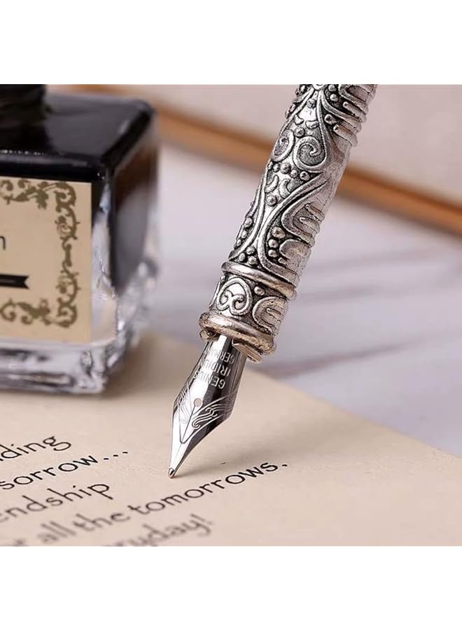 إيروريكس مجموعة أقلام الريشة: قلم ريشة لطيف بمقبض معدني، أقلام خط رائعة مع حامل طرف، قلم غمس لتدوين اليوميات، هدية، ديكور مكتب - Image 5