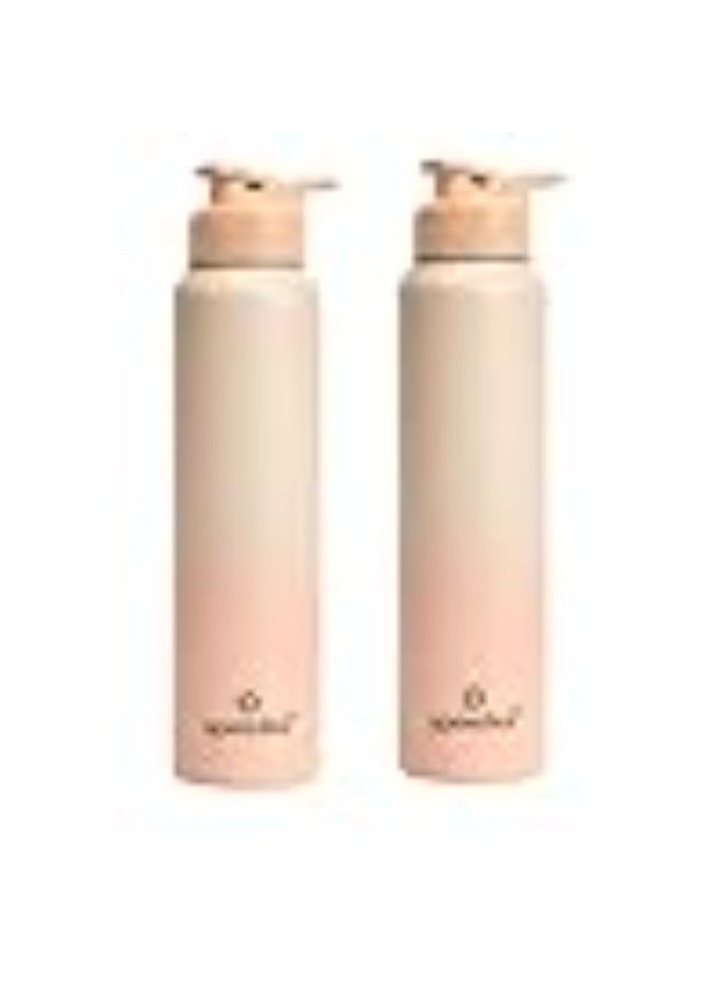 Speedex Stainless Steel Metal Water Bottle 1 Ltr 1000 ml, BIS Approved, Leak Proof Sipper Cap Bottle for Office, School, Gym, Travel, Daily Use for Men, Women, Kids, Adults, Peach Orange, Set of 2 - Image 1