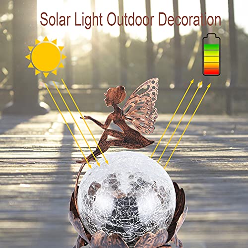 MUMTOP Solar Lantern Fairy Light, Crackle Glass Solar Lights Outdoor LED Waterproof Tabletop Lamp for Table, Yard, Garden, Patio, Lawn Decor - Image 3