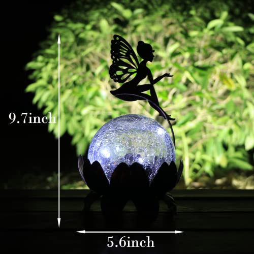 MUMTOP Solar Lantern Fairy Light, Crackle Glass Solar Lights Outdoor LED Waterproof Tabletop Lamp for Table, Yard, Garden, Patio, Lawn Decor - Image 4