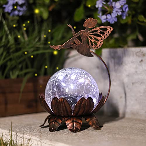 MUMTOP Solar Lantern Fairy Light, Crackle Glass Solar Lights Outdoor LED Waterproof Tabletop Lamp for Table, Yard, Garden, Patio, Lawn Decor - Image 2