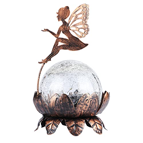 MUMTOP Solar Lantern Fairy Light, Crackle Glass Solar Lights Outdoor LED Waterproof Tabletop Lamp for Table, Yard, Garden, Patio, Lawn Decor - Image 1