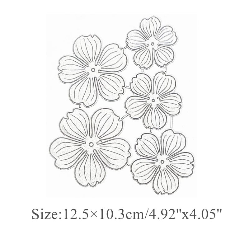 YXXMCRAFT 5pcs/Set 3D Flowers Frame Metal Die Cuts,Flower Leaves Wedding Cutting Dies Cut Stencils for DIY Scrapbooking Photo Decorative Embossing Paper Dies for Scrapbooking Card Making - Image 2