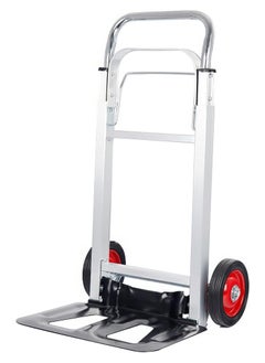 RENOVO Folding Hand Truck and Personal Dolly, Aluminum Luggage Cart with Rubber Wheels and Telescoping Handle for Indoor Outdoor Moving Travel  - Image 4
