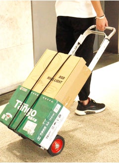 RENOVO Folding Hand Truck and Personal Dolly, Aluminum Luggage Cart with Rubber Wheels and Telescoping Handle for Indoor Outdoor Moving Travel  - Image 3