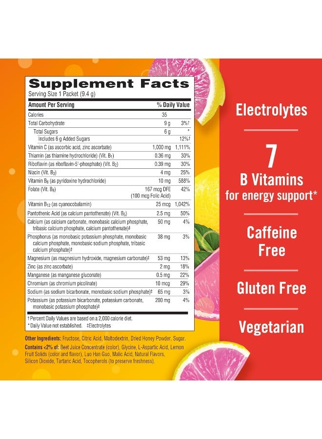Emergen-C 1000mg Vitamin C Powder, with Antioxidants, B Vitamins and Electrolytes, Immunity Supplements for Immune Support, Caffeine Free Fizzy Drink Mix, Pink Lemonade Flavor - 30 Count - Image 5