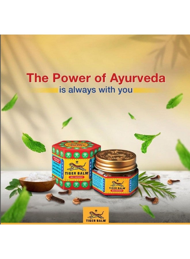 Tiger Balm مرهم تايجر بالسم الأحمر لتخفيف فعال من آلام العضلات، التواءات والألم - 21 مل | مرهم أيورفيدي | عبوة من 5 - Image 5