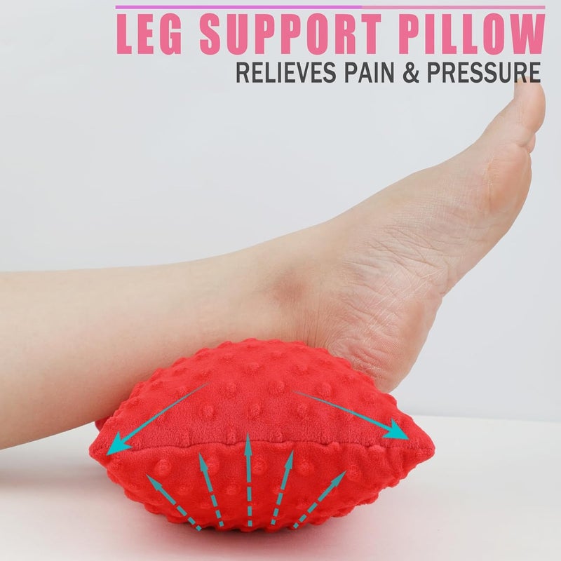 HapiPoppy Soft Knee Pillow Leg Pillows 11" x 7.8" Small Hip Support Pillows Between Legs for Side Sleepers Sciatica Joints Pain Relief Machine Washable Post Surgery Cushion Gifts, Minky Dot Red - Image 2