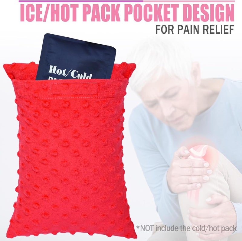 HapiPoppy Soft Knee Pillow Leg Pillows 11" x 7.8" Small Hip Support Pillows Between Legs for Side Sleepers Sciatica Joints Pain Relief Machine Washable Post Surgery Cushion Gifts, Minky Dot Red - Image 3