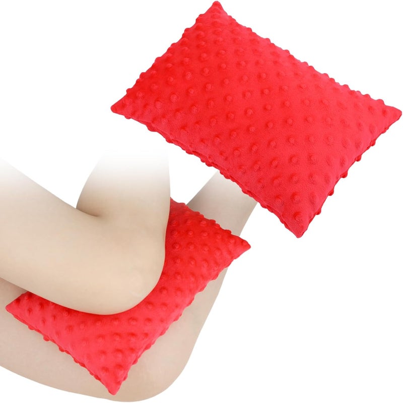 HapiPoppy Soft Knee Pillow Leg Pillows 11" x 7.8" Small Hip Support Pillows Between Legs for Side Sleepers Sciatica Joints Pain Relief Machine Washable Post Surgery Cushion Gifts, Minky Dot Red - Image 1