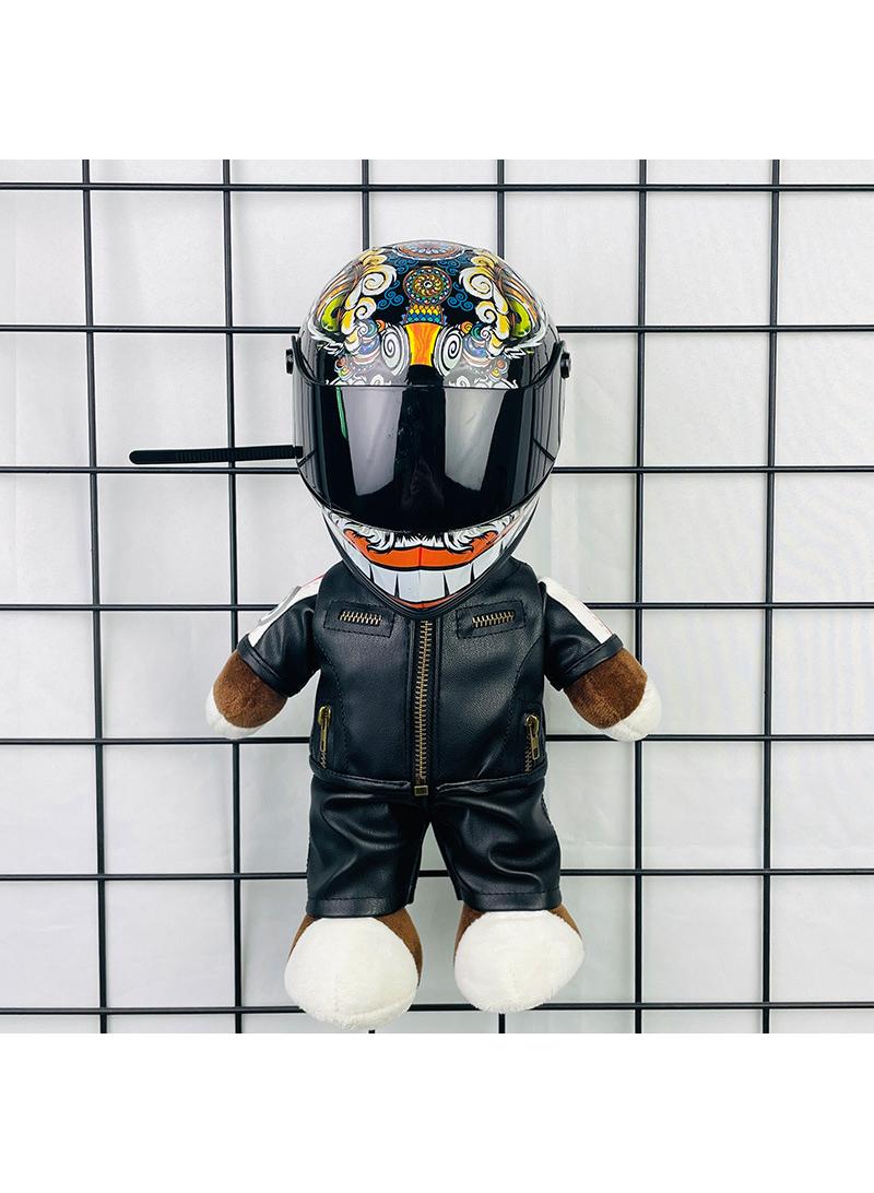 general Mini Style Full Face Plush Toy Helmet Motorcycle Lover’s Small Racing Crash Helmet Souvenir Ornament Desk Decorator Motorsport Fans Gift 30cm - Image 1