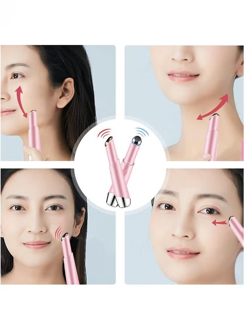 Intelligent Photon Eye & Lip Beauty Instrument – BLK-D018 – Red & Blue Light Therapy with Vibration – Anti-Wrinkle & Eye Bag Removal Pen – Face Massager, Rechargeable, Pink - Image 4